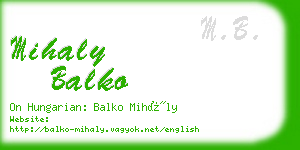 mihaly balko business card